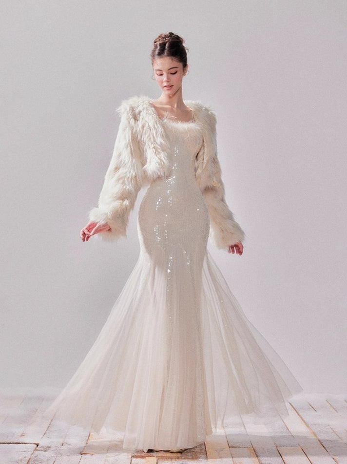 Snowmist Faux Fox Fur Toggle Cropped Jacket