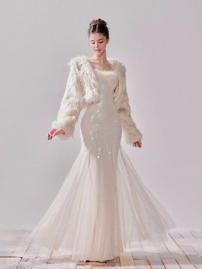 Snowmist Faux Fox Fur Toggle Cropped Jacket