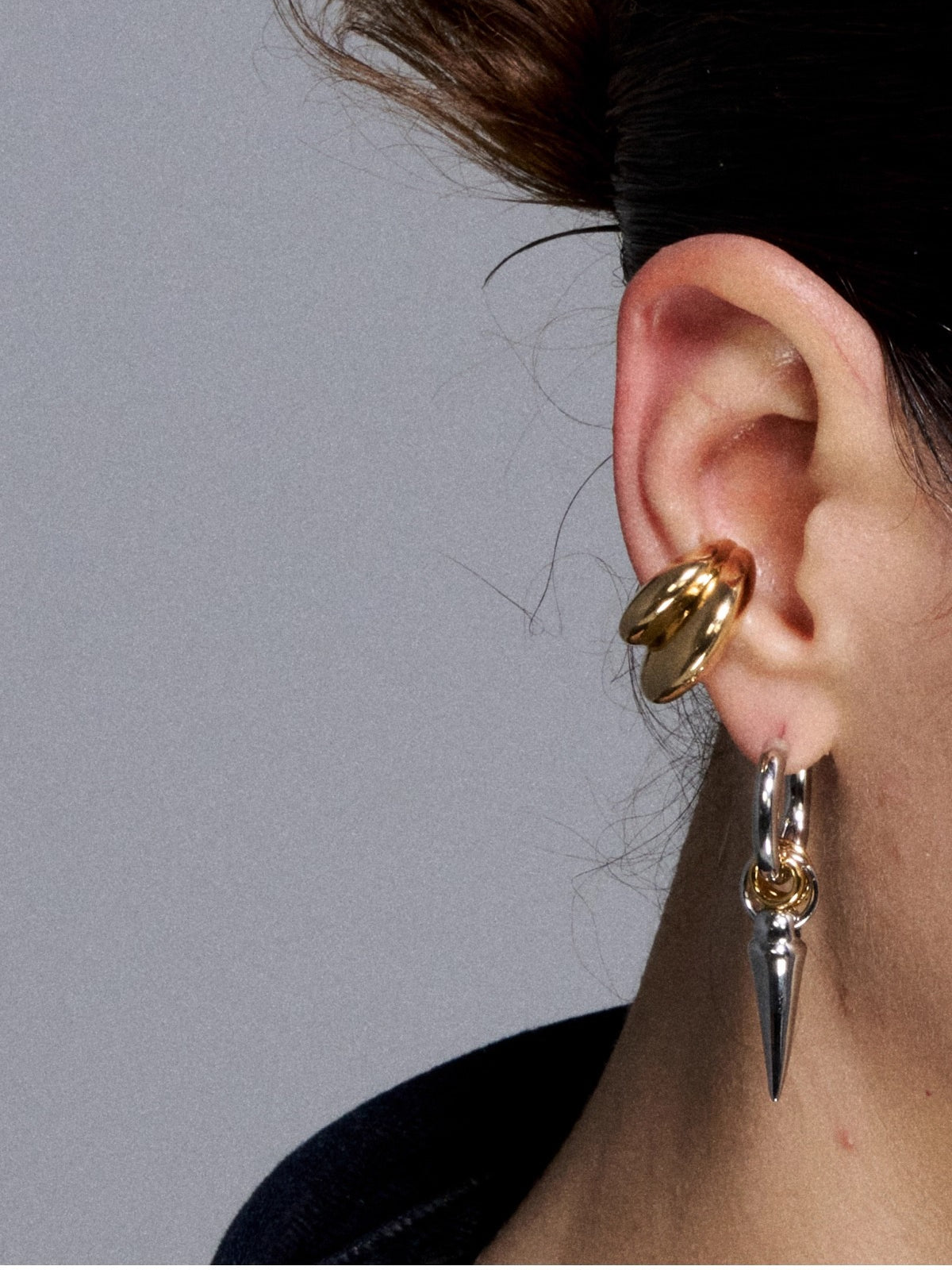Reshaped Romance Metal Tooth Bone Earrings