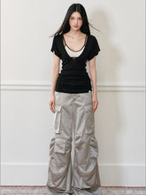 Color-Block Real Two-Piece U-Neck T-Shirt - CHINASQUAD