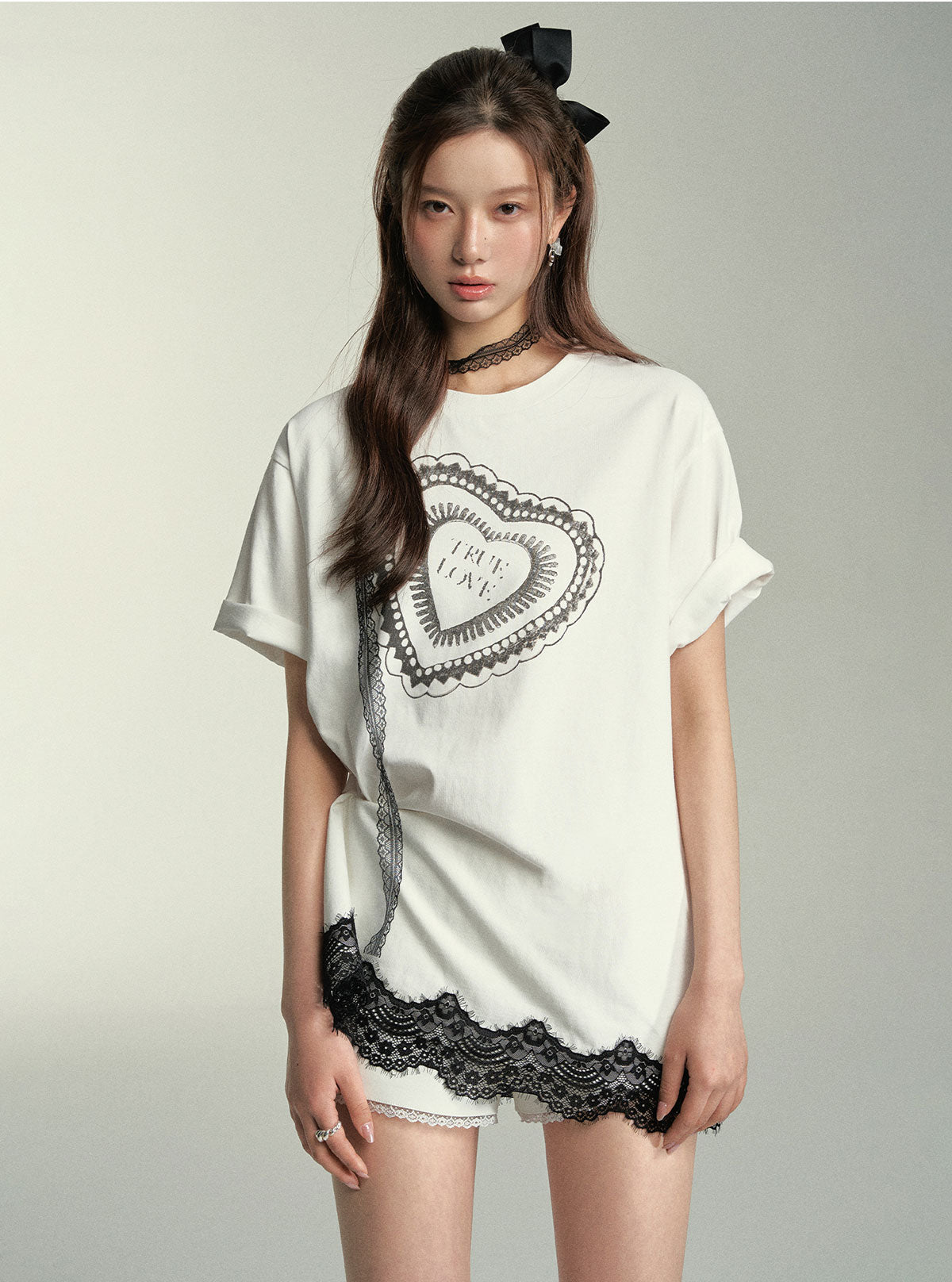 3D Lace Print Short Sleeve T-Shirt - CHINASQUAD
