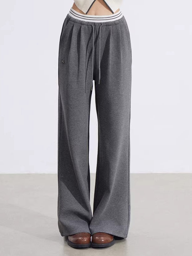 Layered-Effect Panelled Wide-Leg Pants