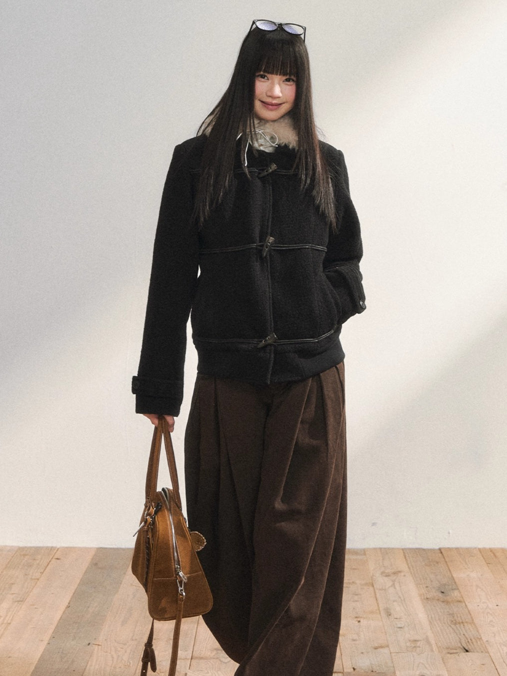 Original Design Black Duffle Wool Jacket