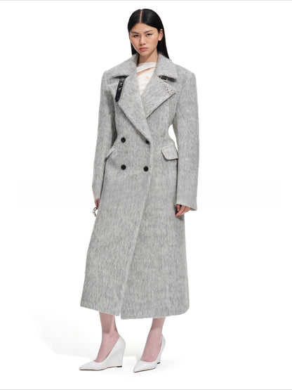 Classic Sculpted Long-Pile Wool Coat