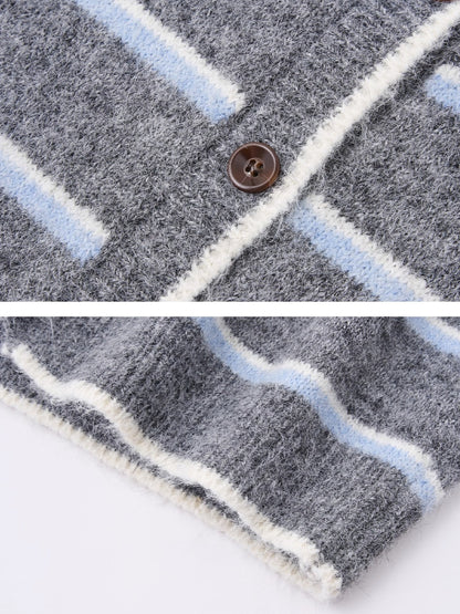 Retro Stripe Knit Cardigan