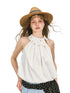 Halter Neck Off-Shoulder Crinkled Sleeveless Top - CHINASQUAD