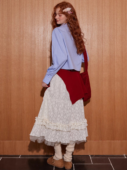 Plaid Cropped Frayed-Hem Shirt - CHINASQUAD