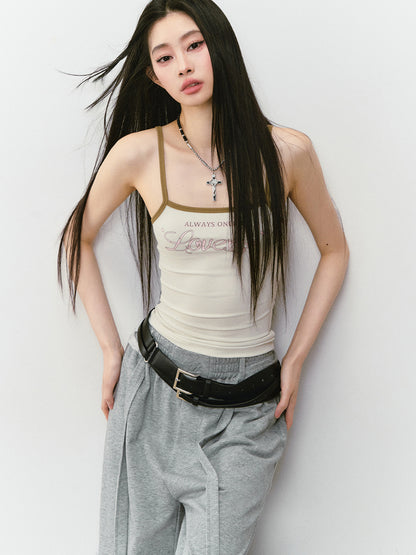 Color-Block Letter Print Camisole - CHINASQUAD