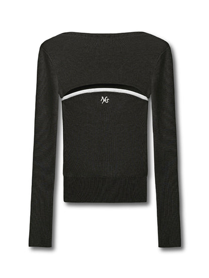 Wool Real Two-piece Layered Knit Crewneck - CHINASQUAD