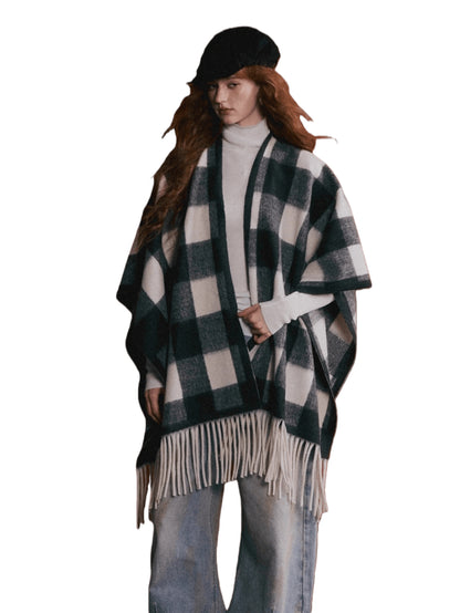 Fringe Layered Shawl Scarf