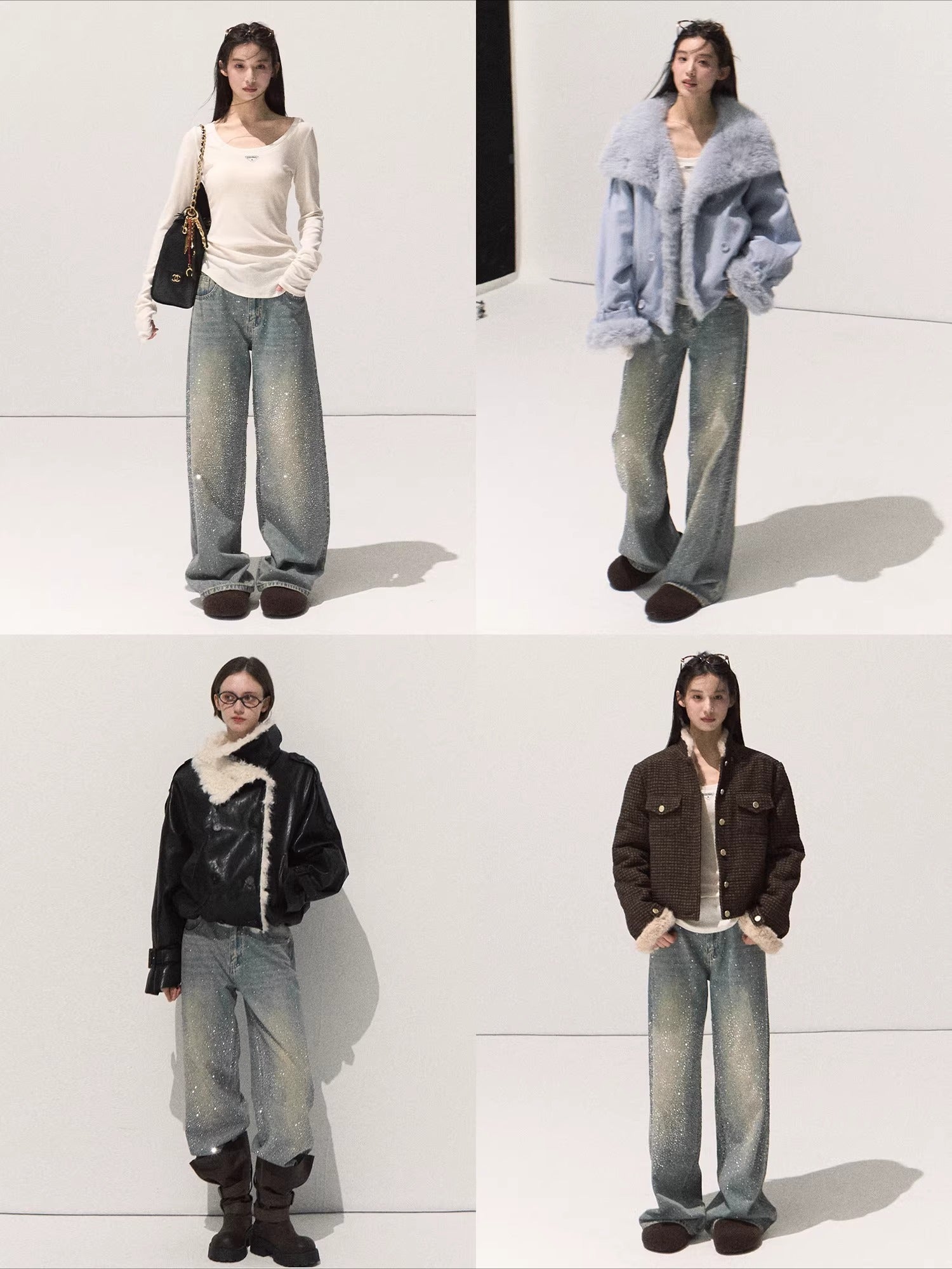 Washed Cotton Straight-Leg Jeans