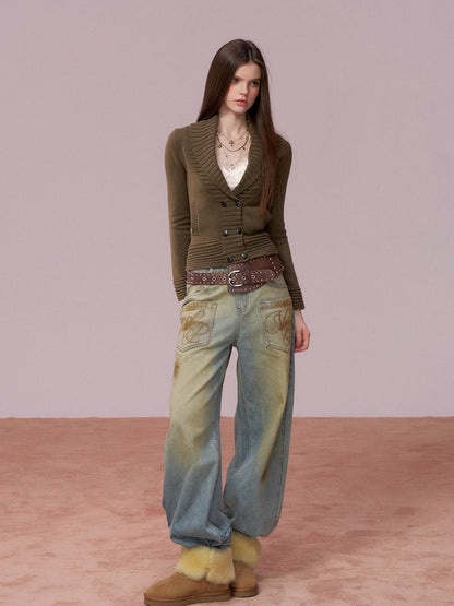 Minimalist Wool-Blend Knit Cardigan