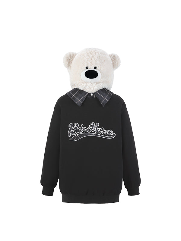 Bear Zip Fuzzy Hoodie