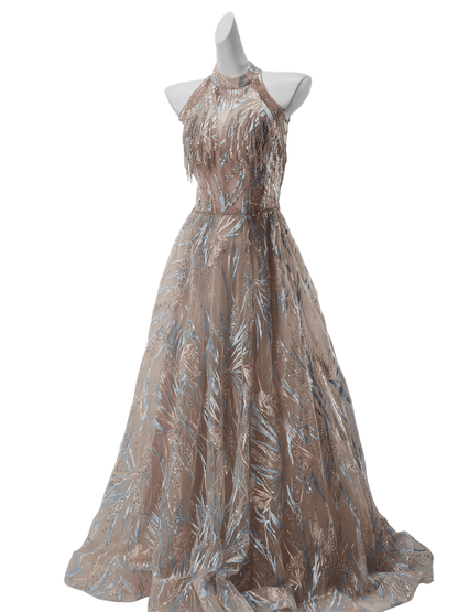 Golden Ling Aurora Beaded Couture Gown