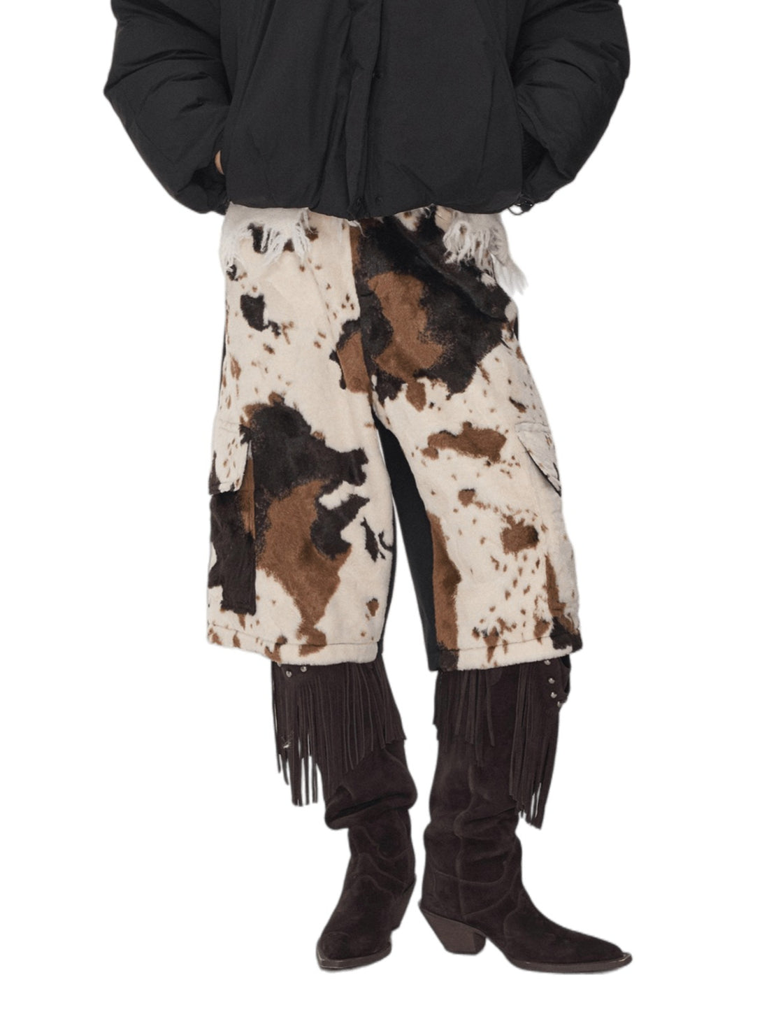 Patchwork Utility Culotte Shorts