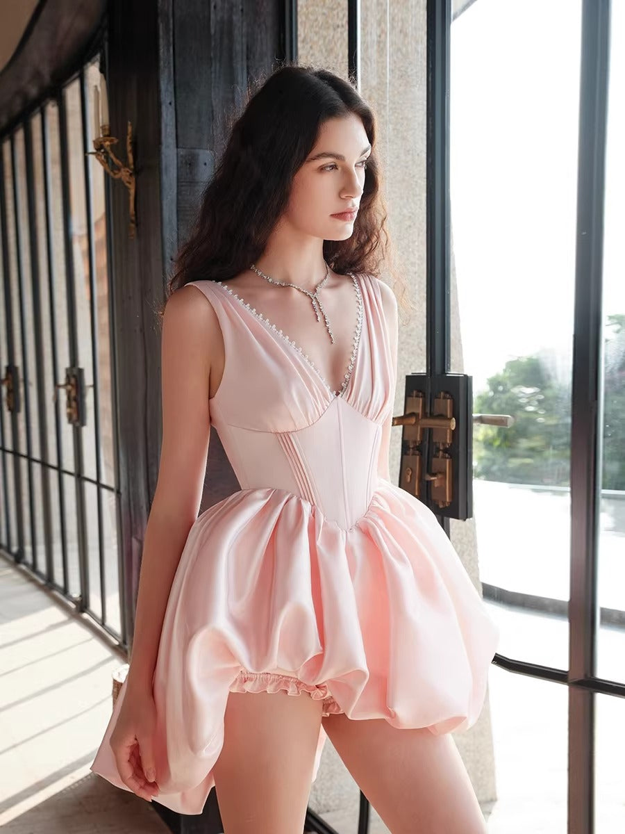 High-Low A-Line Bubble Skort Dress