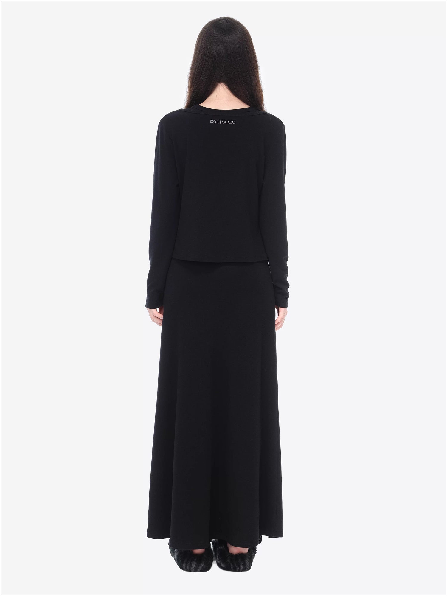 Waist-Tie Cardigan Two-Piece Long Dress Set