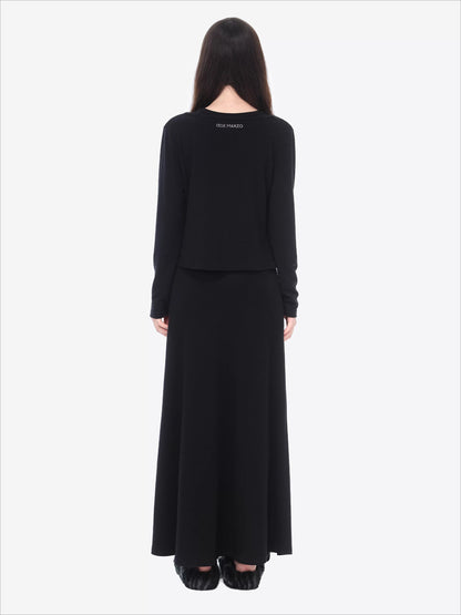 Waist-Tie Cardigan Two-Piece Long Dress Set