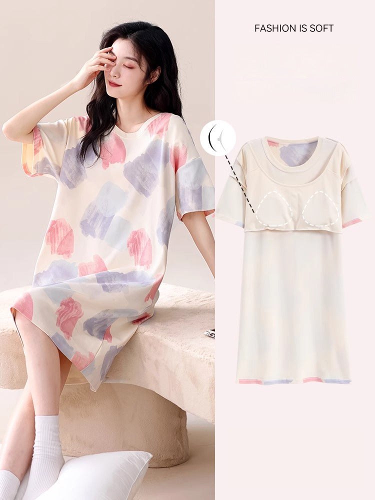 Cotton Round-neck Nightdresses