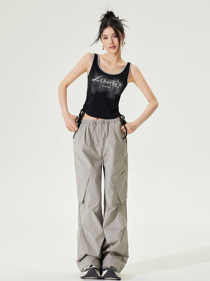 Color-block Tie-up Fitted Tank Top - CHINASQUAD