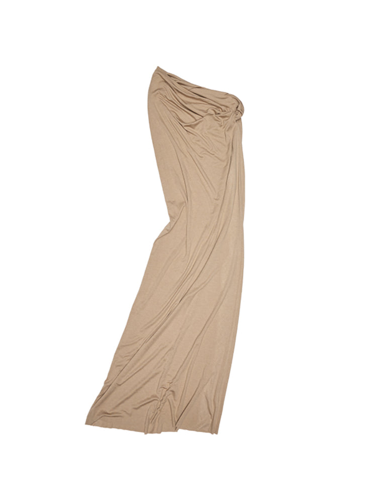 Large Round-Neck Knot Acetate Tank Top &amp; Skirt Set