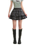 Checkered Panel Ruffle Skirt - CHINASQUAD