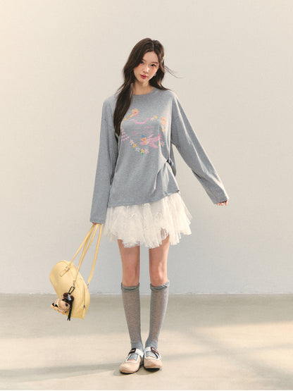 High-Waist Lace Tie Puff Skirt - CHINASQUAD
