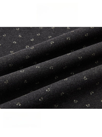 Printed Bow Wool-Blend Tailored Pants