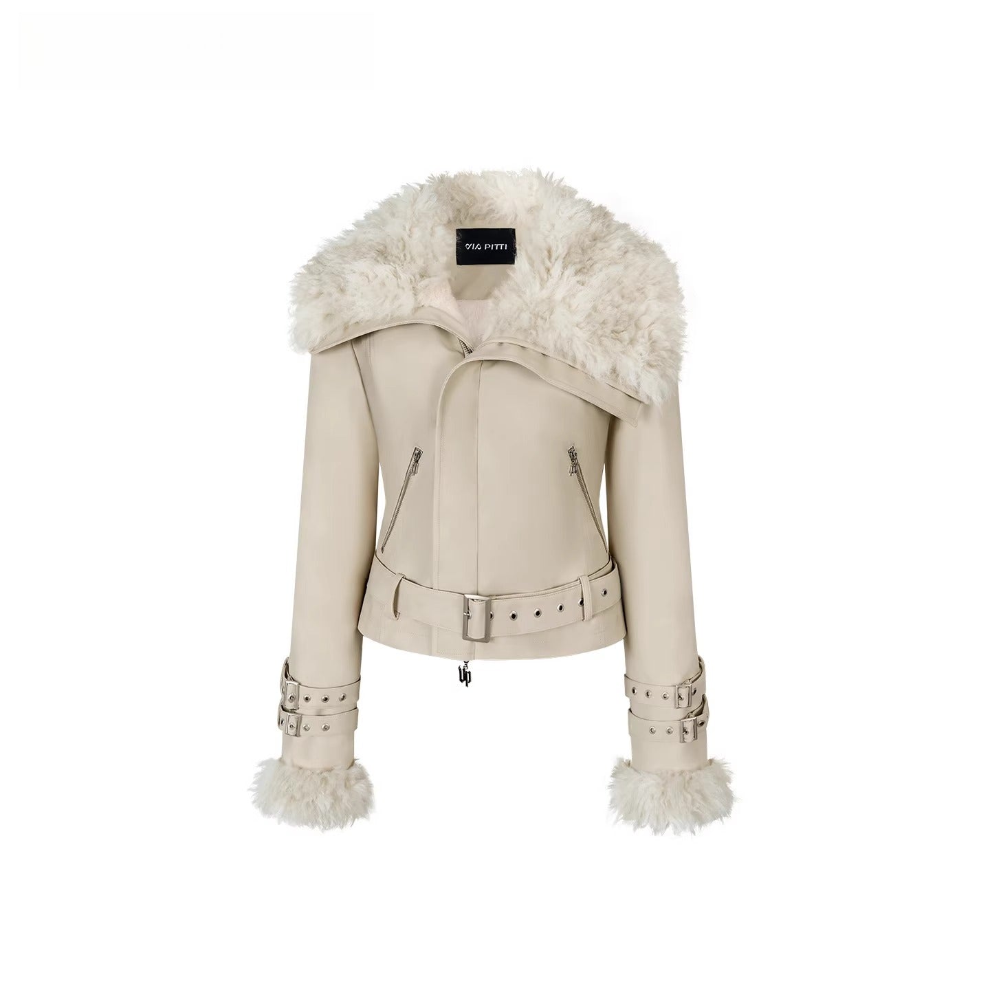 Oversized Fur Collar Short Jacket