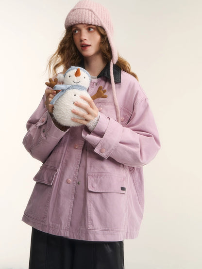 Duck Down Cinched-Waist Puffer Jacket
