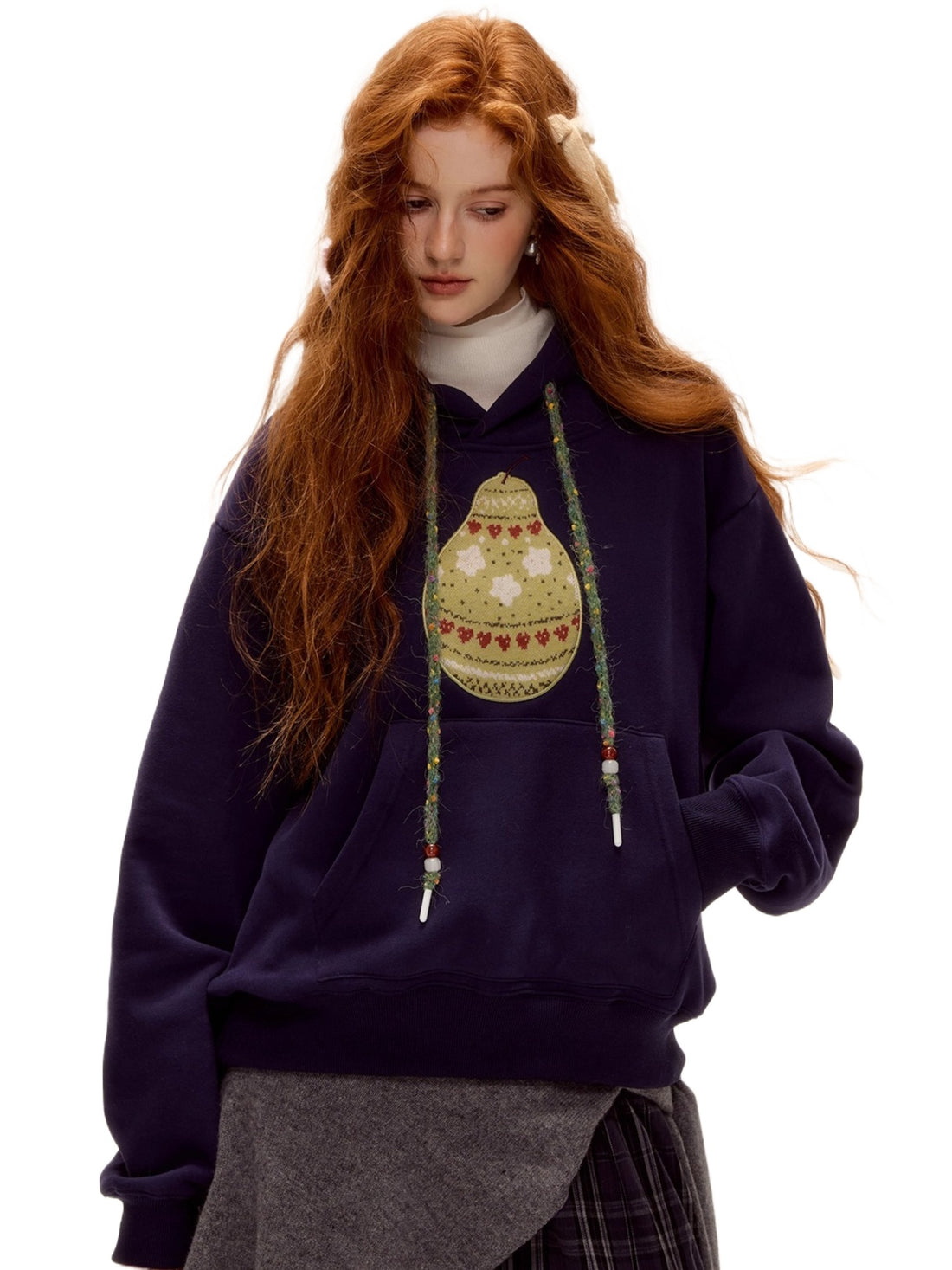 Brushed Fair Isle Knit Hoodie