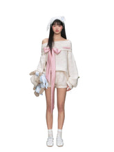 One-Shoulder Bow Tie Knitted Top - CHINASQUAD