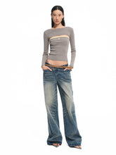 Wool Real Two-piece Layered Knit Crewneck - CHINASQUAD