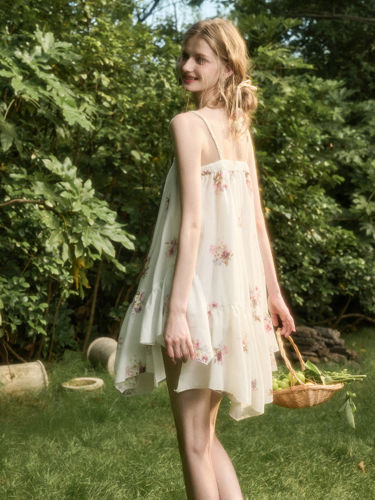 Irregular Lace Puff Dress - CHINASQUAD