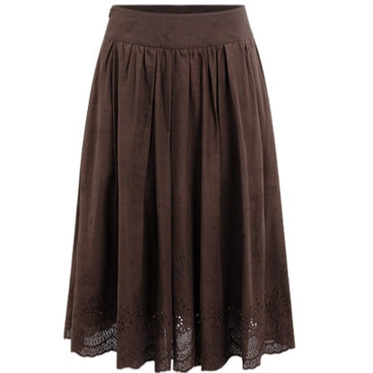 Peter Pan Collar Shirt &amp; Midi Skirt Set