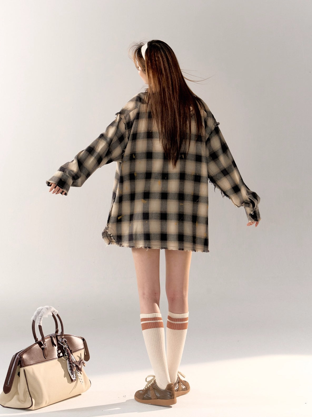Black &amp; Blue Vintage Plaid Shirt - CHINASQUAD