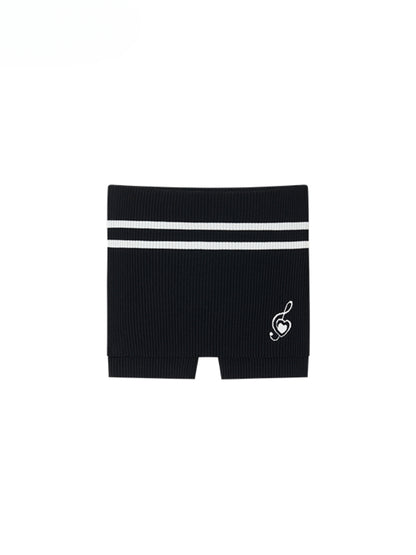 Contrast-colored Stripe Heart-wing T-shirt &amp; Shorts Set - CHINASQUAD