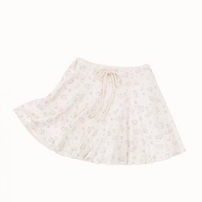 Amusement Park Printed Cardigan &amp; Skirt Set