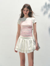 Contrast Color Fake Two-piece Mesh Lace Short-sleeve T-shirt - CHINASQUAD