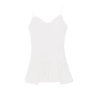 Asymmetric Zip-Back Pleated Camisole Dress