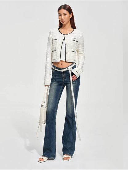 Wanderer Knight Cropped Cable-Knit Cardigan