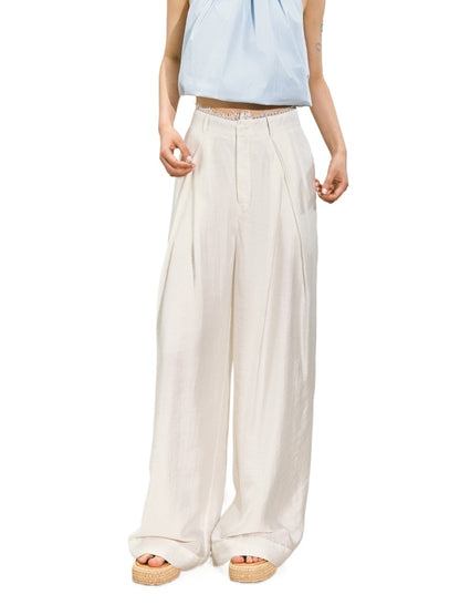 Suit Pleated Wide-Leg Pants - CHINASQUAD