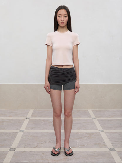 Regular-Shoulder Round Neck Short-Sleeve T-Shirt