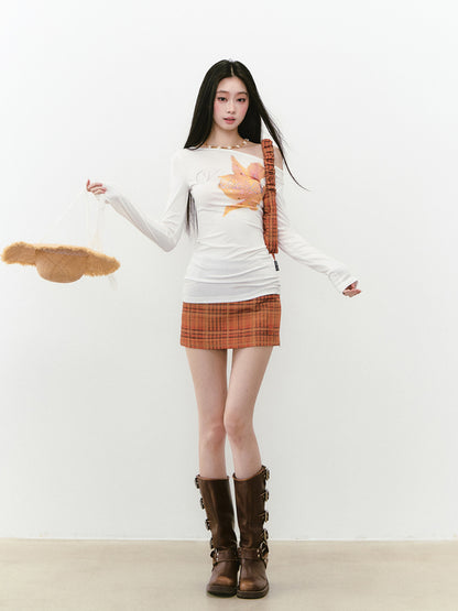 Striped Zipper Two-Way Skirt