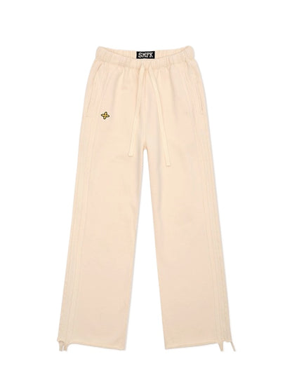 Compass Striped Wide-Leg Track Pants