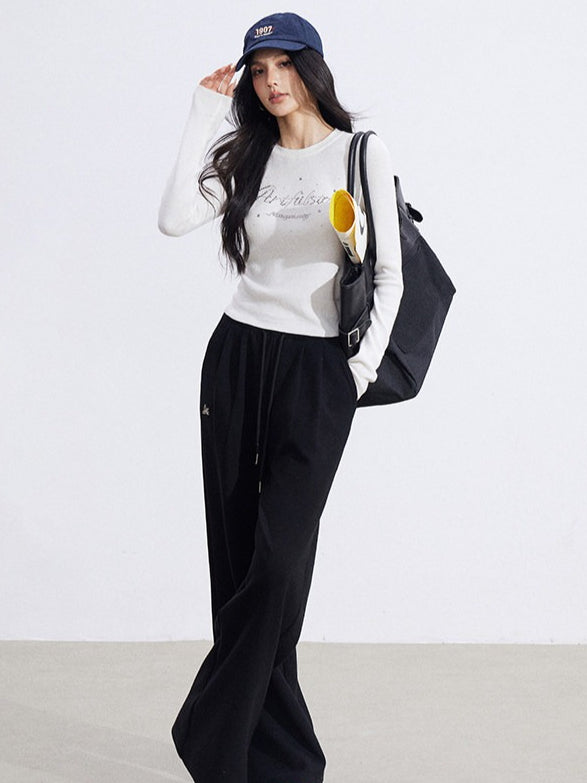 Embellished Soft Knit Long Sleeve T-Shirt