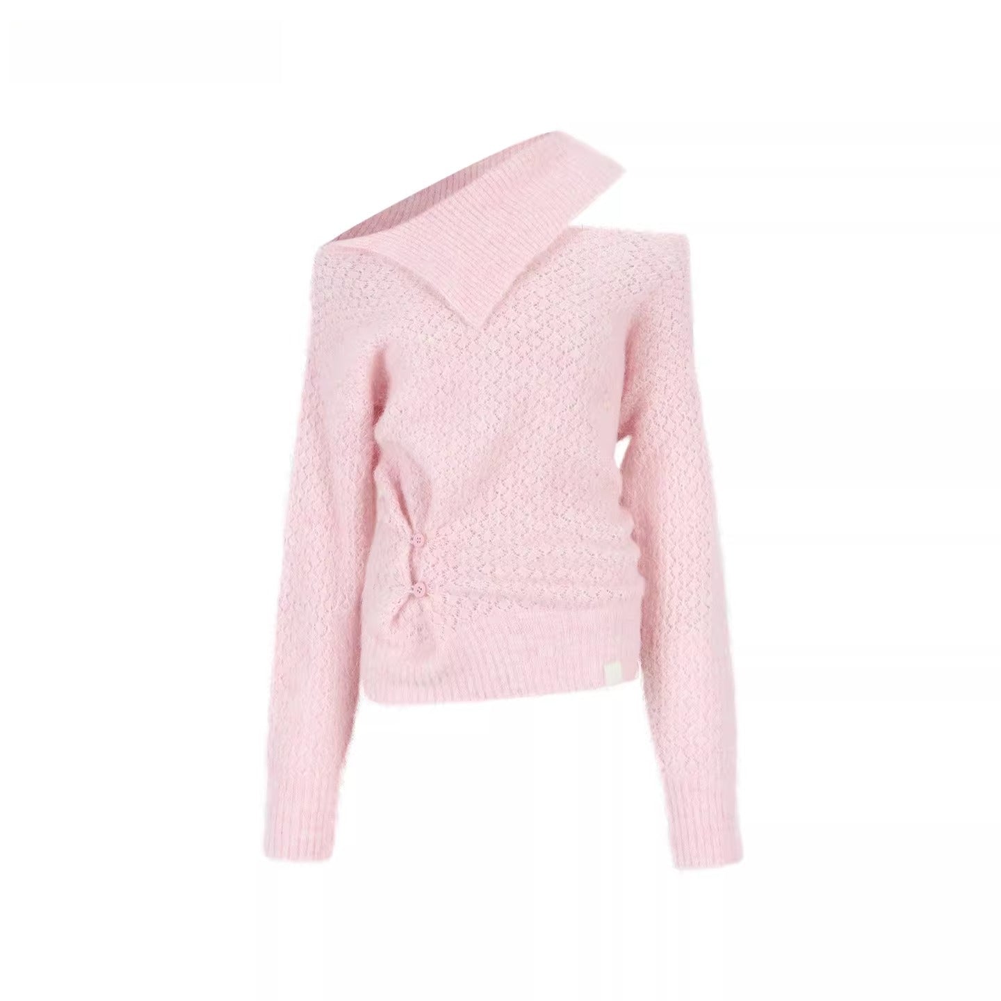 Off-Shoulder Relaxed Alpaca Knit Sweater