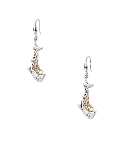 Silver-Tone Fishbone Stud Earrings