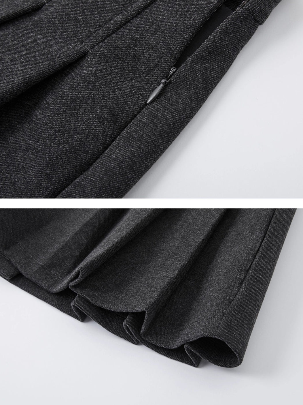 Wool Blend Pleated Skirt