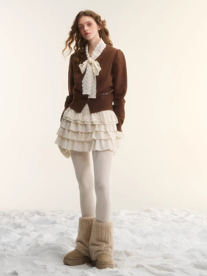 Tiered High-Waist A-Line Puff Skirt